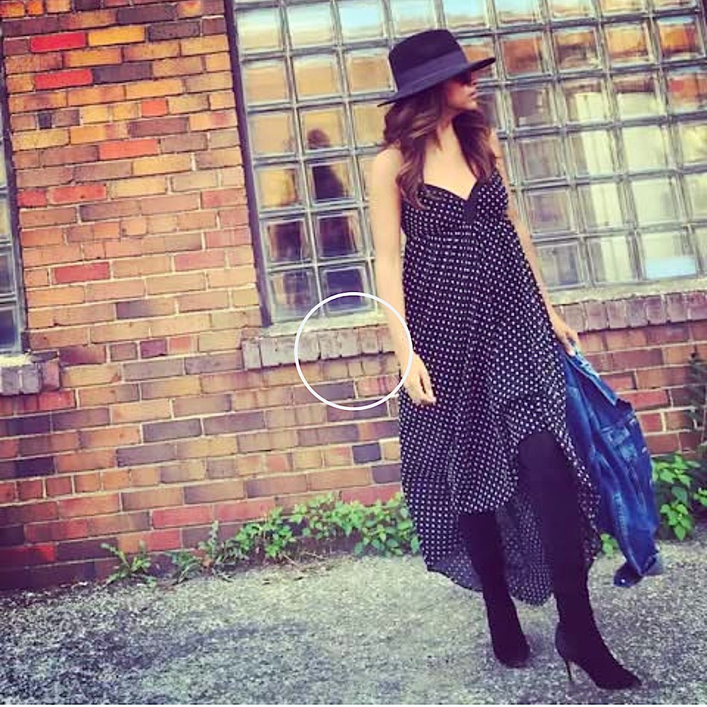 BCBG GENERATION Handkerchief Black Polka Dot Dress